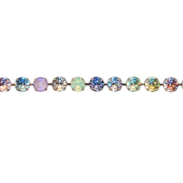 Mariana Bracelet in Greens, Purples, Golden Shadow, Aquamarine & Lt Rose Austrian Crystals Travelara My Buttefly Coll.