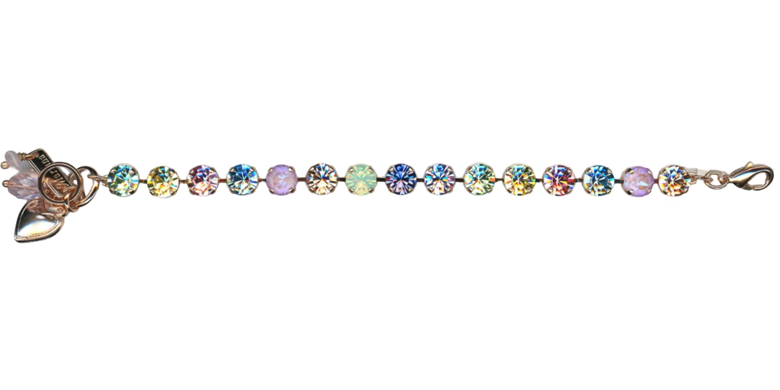 B-4252-1122-RG(1) Mariana Bracelet in Greens, Purples, Golden Shadow, Aquamarine & Lt Rose Austrian Crystals Travelara My Buttefly Coll. - Image 1