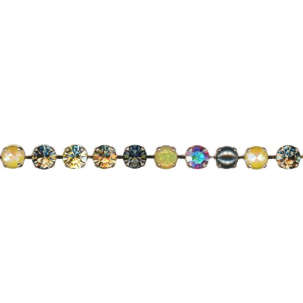 Mariana Bracelet Yellow Synthetic Opal & Onyx Minerals, Blacks & Yellows Austrian Crystals Catopsilia Pomona My Butterfly Coll.