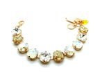 Bracelet By Mariana Woman Classy Opal and Golden Swarovski Crystals-RG