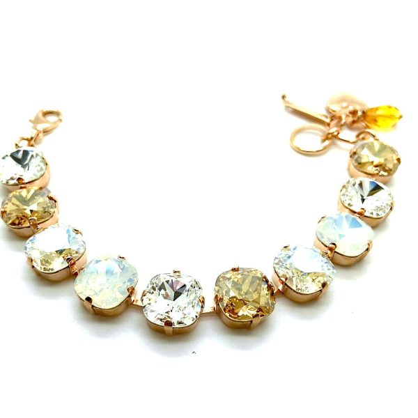 Bracelet By Mariana Woman Classy Opal and Golden Swarovski Crystals-RG