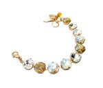 Bracelet By Mariana Woman Classy Opal and Golden Swarovski Crystals-RG - Image 2