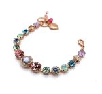 Bracelet By Mariana Woman Charming Greens and Aquamarine Swarovski Crystals
