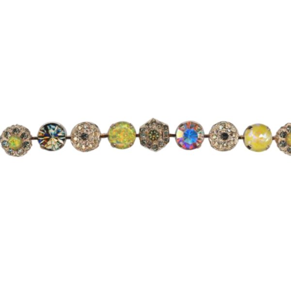 Mariana Bracelet Yellow Synthetic Opal Mineral, AB, Blacks & Yellows Austrian Crystals Catopsilia Pomona My Buttefly Coll.