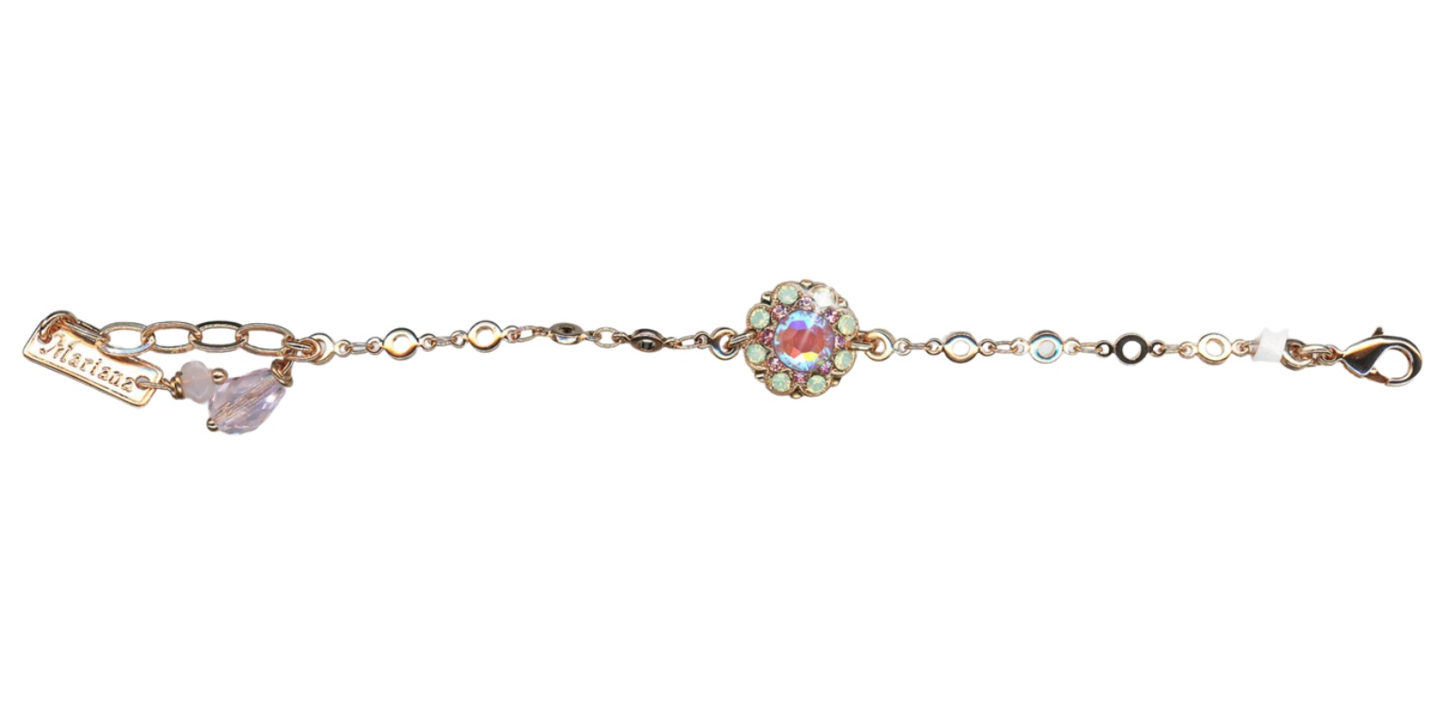 B-4417-1-1122-RG(1) Mariana Bracelet Lovely Floral in Lavender Delite, Lt Rose & Chrysolite Opal Austrian Crystals Travelara My Butterfly Coll. - Image 1