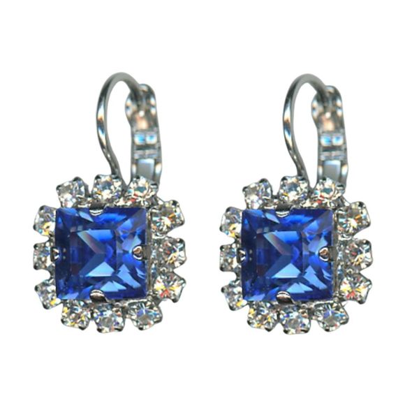 Mariana Earrings Beautiful Sapphire & Clear Austrian Crystals Magnolia Coll.