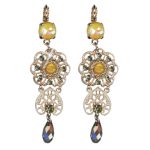 Mariana Earrings Dangling Yellows, Blk Dia & Tabac Austrian Crystals Catopsilia Pomona My Butterfly Coll. - Image 3