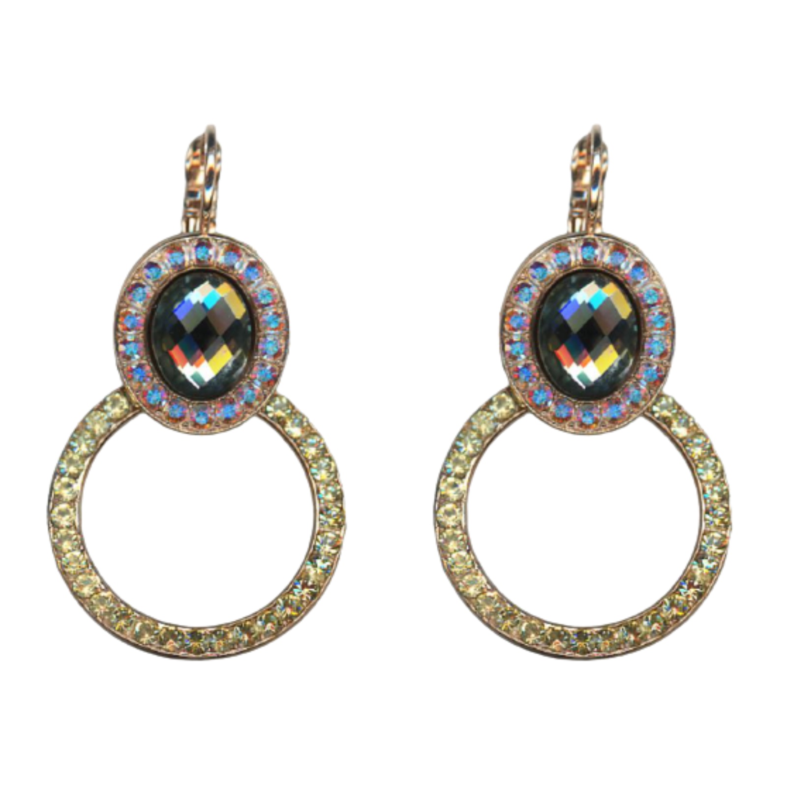 E-1030-1-1121-RG6(1) Mariana Earrings Fashionable Blk Diamond, Golden Shadow & AB Austrian Crystals Catopsilia Pomona My Butterfly Coll. - Image 1