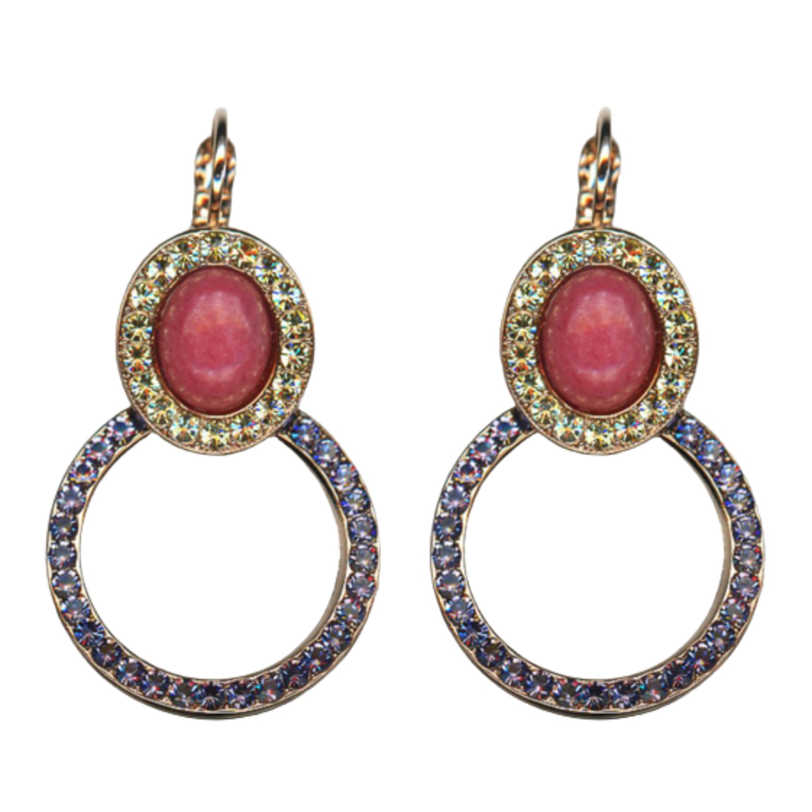 E-1030-1-1122-RG6(1) Earrings By Mariana Woman Classy Jonquil and Tanzanite Swarovski Crystals - Image 1