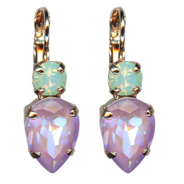 Mariana Earrings Sassy Lavender Delite & Chrysolite Opal Austrian Crystals Travelara My Butterfly Coll.