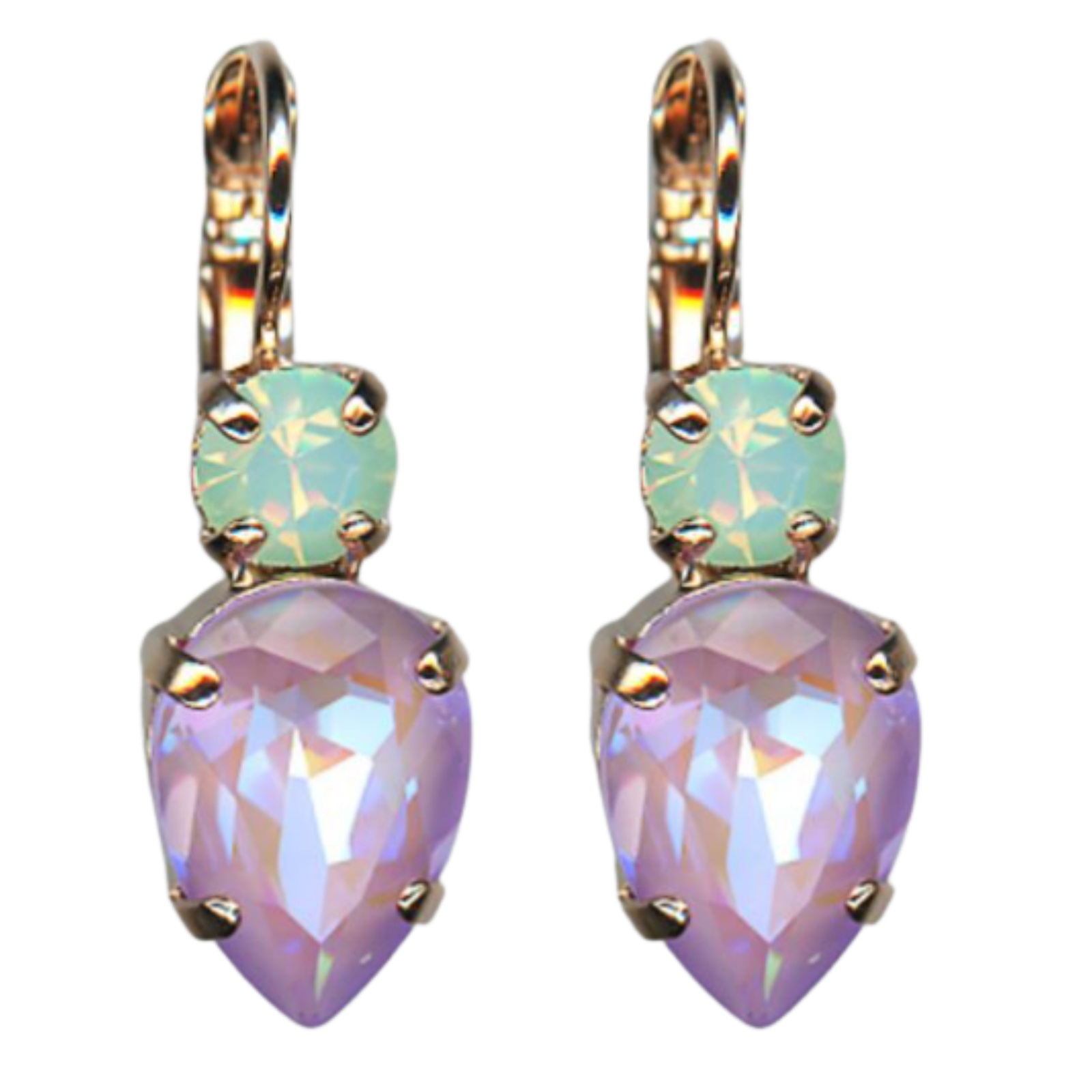 E-1030-6-1122-RG6(1) Mariana Earrings Sassy Lavender Delite & Chrysolite Opal Austrian Crystals Travelara My Butterfly Coll. - Image 1