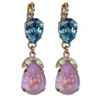 Mariana Earrings Sophisticated Aquamarine, Lavender Delite & Chrysolite Opal Austrian Crystals Travelara My Butterfly Coll. - Image 2