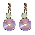 Mariana Earrings Adorable Lavender Delite & Chrysolite Opal Austrian Crystals Travelara My Butterfly Coll.