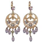 Mariana Earrings Boho Gypsy in Purples, Greens & Jonquil Austrian Crystals Travelara My Butterfly Coll. - Image 3