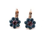 Earrings By Mariana Woman Floral Aquamarine and Rose Swarovski Crystals - Image 3
