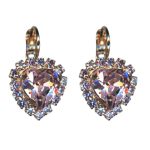 Mariana Earrings Elegant Heart Clustered Lt Rose & Tanzanite Austrian Crystals Travelara My Butterfly Coll. - Image 2