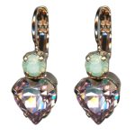 Mariana Earrings Adorable Heart Shaped Lt Rose & Chrysolite Opal Austrian Crystals Travelara My Butterfly Coll.