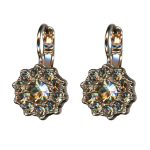 Mariana Earrings Beautiful Floral in Tabac & Golden Shadow Austrian Crystals Catopsilia Pomona My Butterfly Coll.