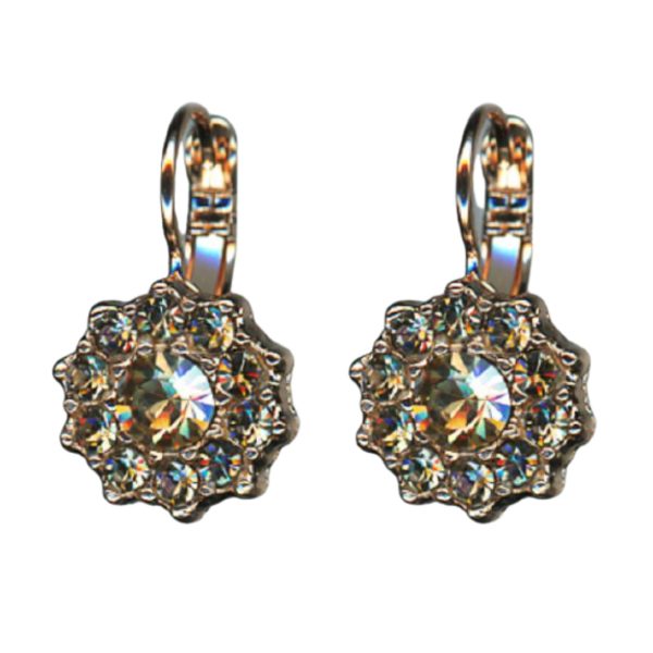 Mariana Earrings Beautiful Floral in Tabac & Golden Shadow Austrian Crystals Catopsilia Pomona My Butterfly Coll.