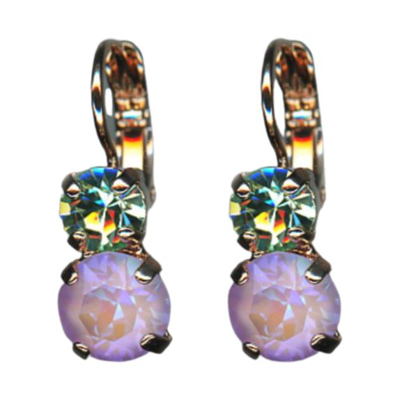 Mariana Earrings My Butterfly Coll. Dainty Lavender Delite & Chrysolite Austrian Crystals Travelara