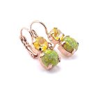 Earrings By Mariana My Butterfly Coll. Lovely Yellow Synthetic Opal Mineral & Sun Kissed Sunshine Swarovski Crystals - Image 3