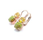 Earrings By Mariana My Butterfly Coll. Lovely Yellow Synthetic Opal Mineral & Sun Kissed Sunshine Swarovski Crystals