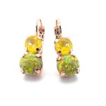 Earrings By Mariana My Butterfly Coll. Lovely Yellow Synthetic Opal Mineral & Sun Kissed Sunshine Swarovski Crystals - Image 2