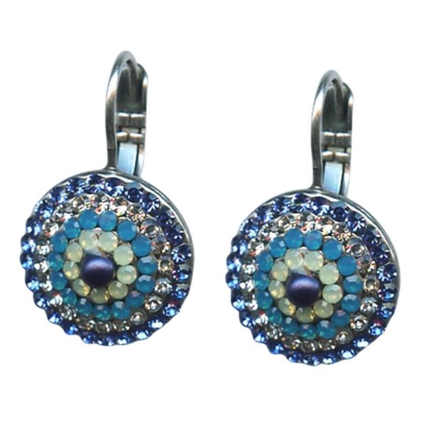 Mariana Earrings Blues & Chrysolite Opal Austrian Crystals Zhang Silk Road Coll.