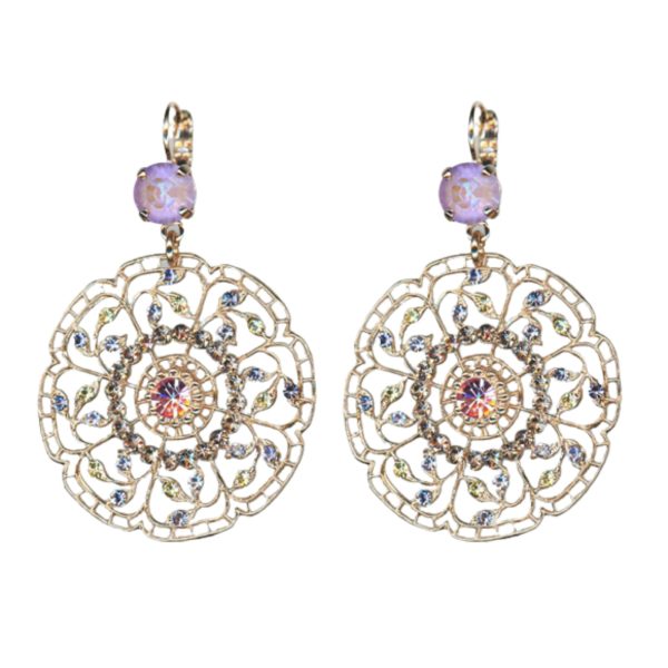 Mariana Earrings Boho Chic Lavender Delite, Tanzanite, Lt Rose & Jonquil Austrian Crystals Travelara My Butterfly Coll.