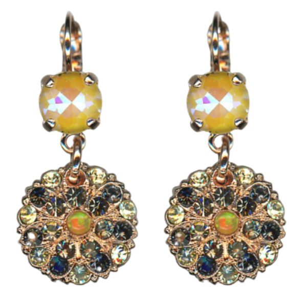 Mariana Earrings Guardian Angel in Yellows, Blk Dia & Tabac Austrian Crystals Catopsilia Pomona My Butterfly Coll.