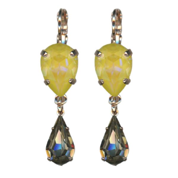Mariana Earrings Exquisite Sun Kissed Sunshine & Black Diamond Austrian Crystals Catopsilia Pomona My Butterfly Coll.