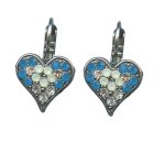 Mariana Earrings Heart Shaped Air Blue Opal, Blue Opal & Chrysolite Opal Zhang Silk Road Coll.