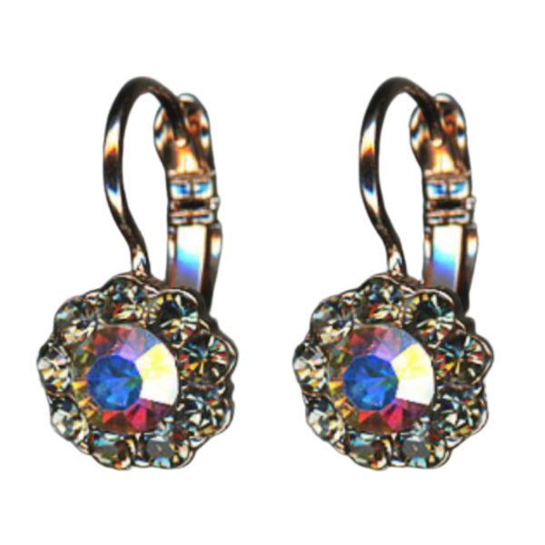 Mariana Earrings Dainty Floral in Tabac & AB Austrian Crystals Catopsilia Pomona My Butterfly Coll.