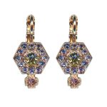 Mariana Earrings Hexagon Shaped Tanzanite, Jonquil & Lt Rose Austrian Crystals Travelara My Butterfly Coll. - Image 3