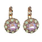 Mariana Earrings Lovely Floral in Lavender Delite, Lt Rose & Chrysolite Opal Austrian Crystals Travelara My Butterfly Coll.