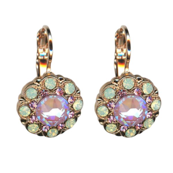 Mariana Earrings Lovely Floral in Lavender Delite, Lt Rose & Chrysolite Opal Austrian Crystals Travelara My Butterfly Coll.