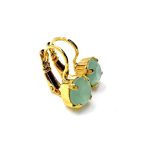 Earrings By Mariana Woman Adorable Light Green Opal Swarovski Crystals YG Plated - Image 3