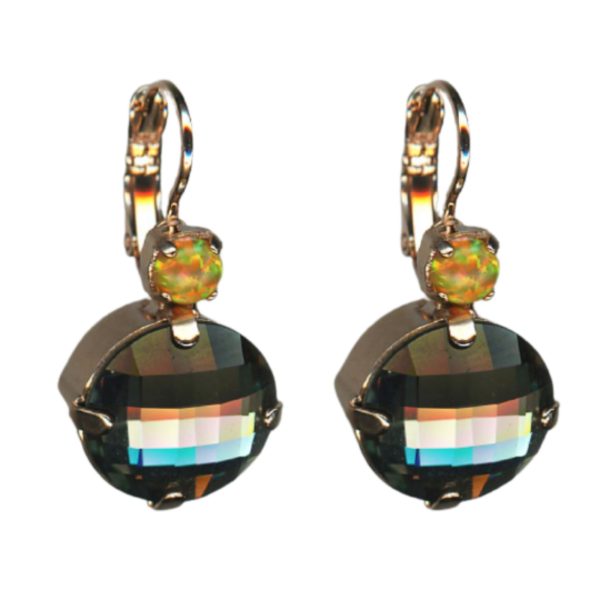 Mariana Earrings Gorgeous Black Diamond & Yellow Synthetic Opal Austrian Crystals Catopsilia Pomona My Butterfly Coll.