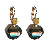 Mariana Earrings Gorgeous Black Diamond & Yellow Synthetic Opal Austrian Crystals Catopsilia Pomona My Butterfly Coll. - Image 2