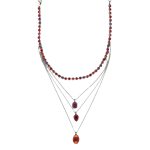 Mariana Necklace Stunning Multi Tier Tangerine, Siam & Fuchsia Austrian Crystals Sorbet Delight Winter 2021 Coll. - Image 2