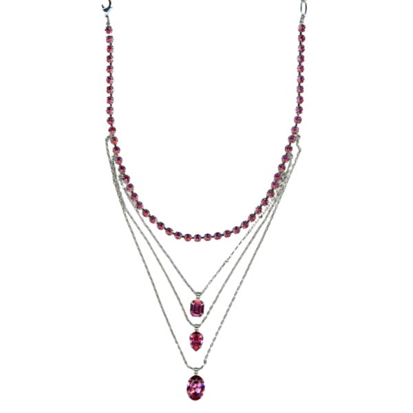 Mariana Necklace Glamorous Multi Tier Rose Austrian Crystals My Treasures Coll.