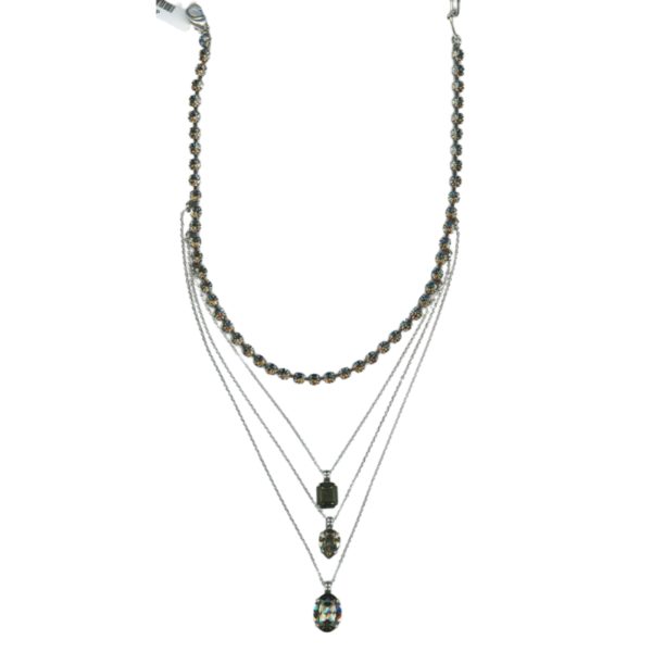 Mariana Necklace Soulful Multi Tier Black Diamond & Silver Night Austrian Crystals My Treasures Coll.