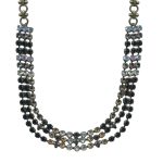 Mariana Necklace Exquisite in Blacks, Clear & Golden Shadow Austrian Crystals Adeline Odyssey Coll.