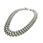 Mariana Necklace Sophisticated Amber, Clear & Grey Austrian Crystals Champagne and Caviar Inspiration Coll.