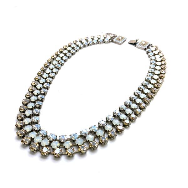 Mariana Necklace Sophisticated Amber, Clear & Grey Austrian Crystals Champagne and Caviar Inspiration Coll.