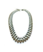 Mariana Necklace Sophisticated Amber, Clear & Grey Austrian Crystals Champagne and Caviar Inspiration Coll. - Image 3