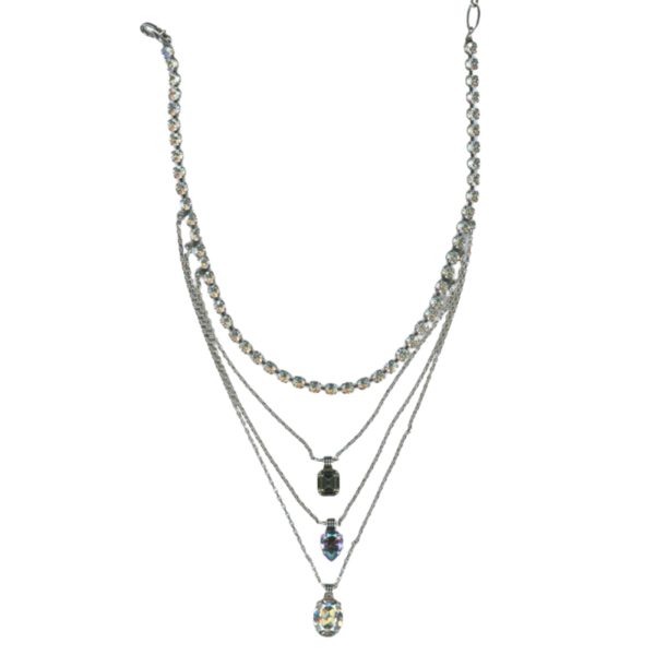 Mariana Necklace Multi Tier Clear, AB & Black Diamond Austrian Crystals 2019  Special Edition
