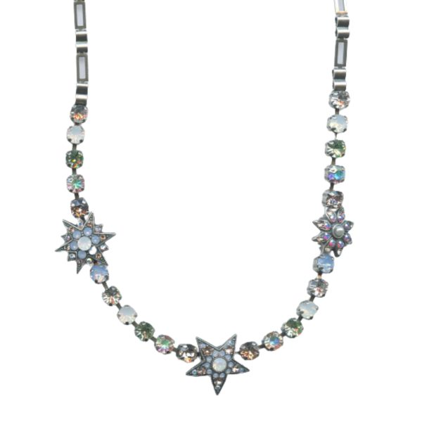 Mariana Necklace Lovely Air Blue Opal, White Opal, Chrysolite & Golden Shadow Austrian Crystals My Treasures Coll.