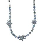 Mariana Necklace Shimmering Floral in Blues & AB Austrian Crystals Periwinkle Cocktail Hour Coll. - Image 2