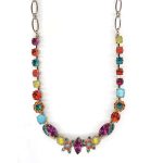 Mariana Necklace Beautiful in Turq Mineral, Blues, Orange, Pinks & Yellow Opal Austrian Crystals Masai Africa Coll.